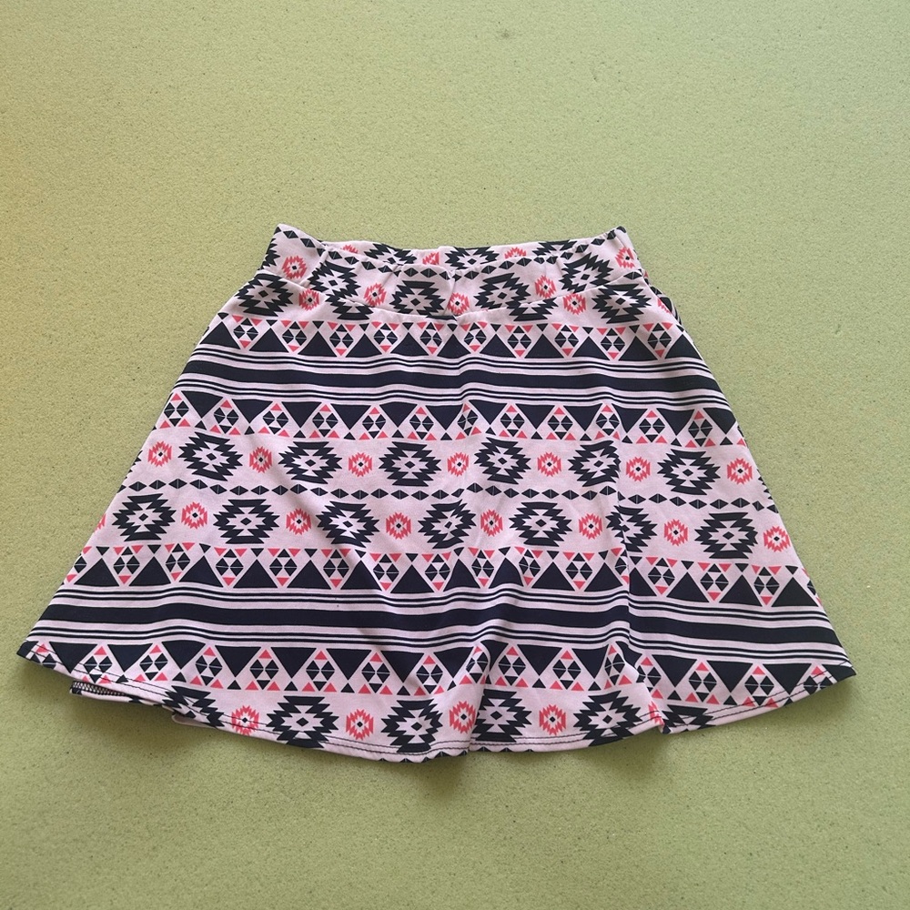 Charlotte Russe Pink and Black A-Line Skirt